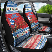 Greece Viking Santa Christmas Car Seat Cover Funny Reindeer Norse Xmas - Wonder Print Shop