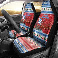 Greece Viking Santa Christmas Car Seat Cover Funny Reindeer Norse Xmas - Wonder Print Shop