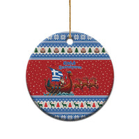 Greece Viking Santa Christmas Ceramic Ornament Funny Reindeer Norse Xmas - Wonder Print Shop