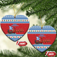 Greece Viking Santa Christmas Ceramic Ornament Funny Reindeer Norse Xmas - Wonder Print Shop