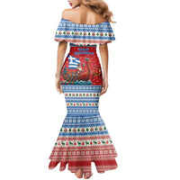 Greece Viking Santa Christmas Family Matching Mermaid Dress and Hawaiian Shirt Funny Reindeer Norse Xmas - Wonder Print Shop