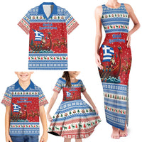 Greece Viking Santa Christmas Family Matching Tank Maxi Dress and Hawaiian Shirt Funny Reindeer Norse Xmas - Wonder Print Shop