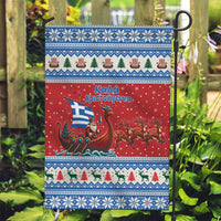 Greece Viking Santa Christmas Garden Flag Funny Reindeer Norse Xmas - Wonder Print Shop