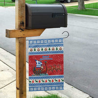 Greece Viking Santa Christmas Garden Flag Funny Reindeer Norse Xmas - Wonder Print Shop