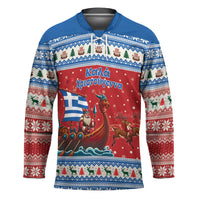 Greece Viking Santa Christmas Hockey Jersey Funny Reindeer Norse Xmas - Wonder Print Shop