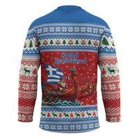 Greece Viking Santa Christmas Hockey Jersey Funny Reindeer Norse Xmas - Wonder Print Shop