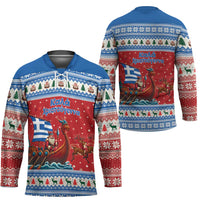 Greece Viking Santa Christmas Hockey Jersey Funny Reindeer Norse Xmas - Wonder Print Shop