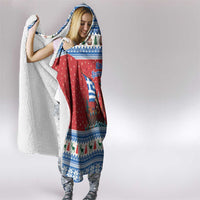 Greece Viking Santa Christmas Hooded Blanket Funny Reindeer Norse Xmas - Wonder Print Shop