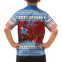 Greece Viking Santa Christmas Kid Hawaiian Shirt Funny Reindeer Norse Xmas - Wonder Print Shop