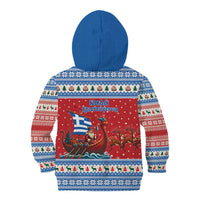 Greece Viking Santa Christmas Kid Hoodie Funny Reindeer Norse Xmas - Wonder Print Shop
