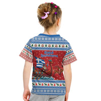 Greece Viking Santa Christmas Kid T Shirt Funny Reindeer Norse Xmas - Wonder Print Shop