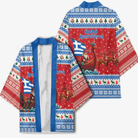 Greece Viking Santa Christmas Kimono Funny Reindeer Norse Xmas - Wonder Print Shop
