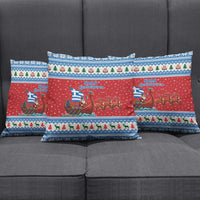 Greece Viking Santa Christmas Pillow Cover Funny Reindeer Norse Xmas - Wonder Print Shop