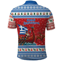 Greece Viking Santa Christmas Polo Shirt Funny Reindeer Norse Xmas - Wonder Print Shop