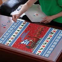 Greece Viking Santa Christmas Puzzle Funny Reindeer Norse Xmas - Wonder Print Shop