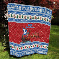 Greece Viking Santa Christmas Quilt Funny Reindeer Norse Xmas - Wonder Print Shop