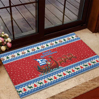 Greece Viking Santa Christmas Rubber Doormat Funny Reindeer Norse Xmas - Wonder Print Shop