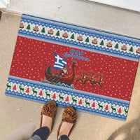 Greece Viking Santa Christmas Rubber Doormat Funny Reindeer Norse Xmas - Wonder Print Shop