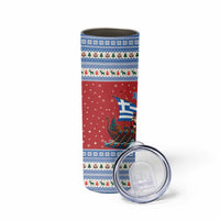 Greece Viking Santa Christmas Skinny Tumbler Funny Reindeer Norse Xmas - Wonder Print Shop