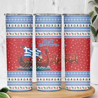 Greece Viking Santa Christmas Skinny Tumbler Funny Reindeer Norse Xmas - Wonder Print Shop