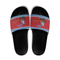 Greece Viking Santa Christmas Slide Sandals Funny Reindeer Norse Xmas - Wonder Print Shop