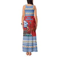 Greece Viking Santa Christmas Tank Maxi Dress Funny Reindeer Norse Xmas - Wonder Print Shop