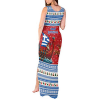 Greece Viking Santa Christmas Tank Maxi Dress Funny Reindeer Norse Xmas - Wonder Print Shop