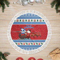 Greece Viking Santa Christmas Tree Skirt Funny Reindeer Norse Xmas - Wonder Print Shop