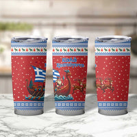Greece Viking Santa Christmas Tumbler Cup Funny Reindeer Norse Xmas - Wonder Print Shop