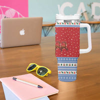 Greece Viking Santa Christmas Tumbler With Handle Funny Reindeer Norse Xmas - Wonder Print Shop