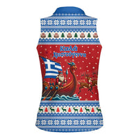 Greece Viking Santa Christmas Women Sleeveless Polo Shirt Funny Reindeer Norse Xmas - Wonder Print Shop