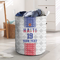 Custom Haiti Football Laundry Basket National Flag Design - Wonder Print Shop