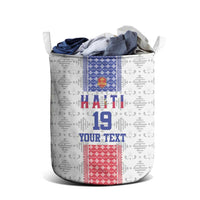 Custom Haiti Football Laundry Basket National Flag Design - Wonder Print Shop