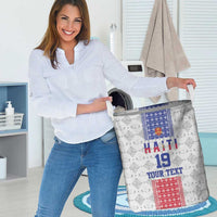 Custom Haiti Football Laundry Basket National Flag Design - Wonder Print Shop