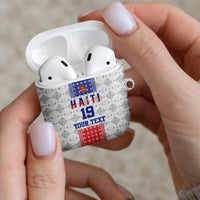 Custom Haiti Football AirPods Case National Flag Design - Wonder Print Shop