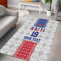 Custom Haiti Football Area Rug National Flag Design - Wonder Print Shop