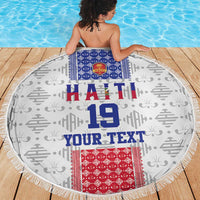 Custom Haiti Football Beach Blanket National Flag Design - Wonder Print Shop