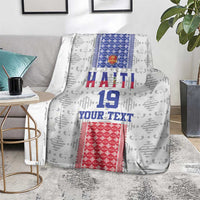 Custom Haiti Football Blanket National Flag Design - Wonder Print Shop