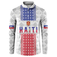 Custom Haiti Football Button Sweatshirt National Flag Design - Wonder Print Shop
