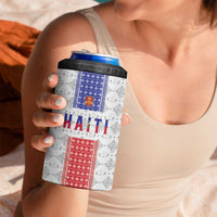 Custom Haiti Football 4 in 1 Can Cooler Tumbler National Flag Design - Wonder Print Shop