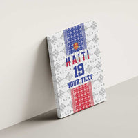 Custom Haiti Football Canvas Wall Art National Flag Design - Wonder Print Shop