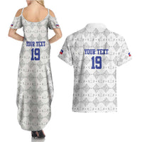 Custom Haiti Football Couples Matching Summer Maxi Dress and Hawaiian Shirt National Flag Design - Wonder Print Shop