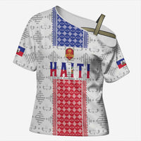 Custom Haiti Football Cross Shoulder Shirt National Flag Design - Wonder Print Shop