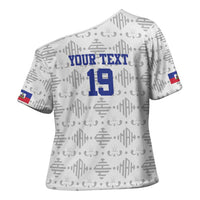 Custom Haiti Football Cross Shoulder Shirt National Flag Design - Wonder Print Shop