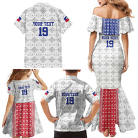 Custom Haiti Football Family Matching Mermaid Dress and Hawaiian Shirt National Flag Design - Wonder Print Shop