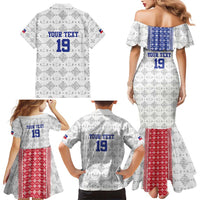 Custom Haiti Football Family Matching Mermaid Dress and Hawaiian Shirt National Flag Design - Wonder Print Shop