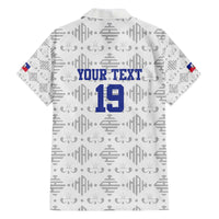 Custom Haiti Football Family Matching Off The Shoulder Long Sleeve Dress and Hawaiian Shirt National Flag Design - Wonder Print Shop