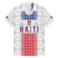 Custom Haiti Football Family Matching Off Shoulder Short Dress and Hawaiian Shirt National Flag Design - Wonder Print Shop