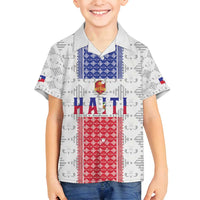 Custom Haiti Football Family Matching Off Shoulder Short Dress and Hawaiian Shirt National Flag Design - Wonder Print Shop