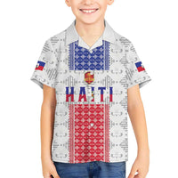 Custom Haiti Football Family Matching Off Shoulder Short Dress and Hawaiian Shirt National Flag Design - Wonder Print Shop